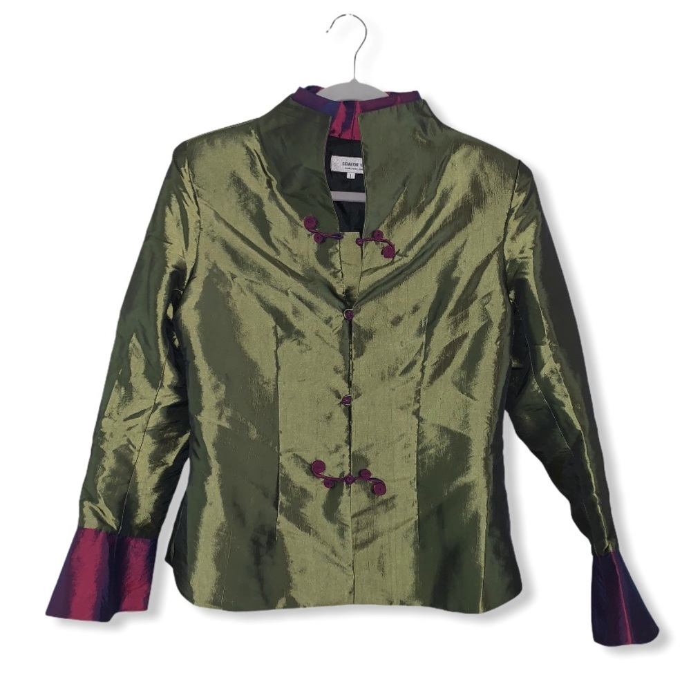 Dragon Silk Green and Magenta Blazer